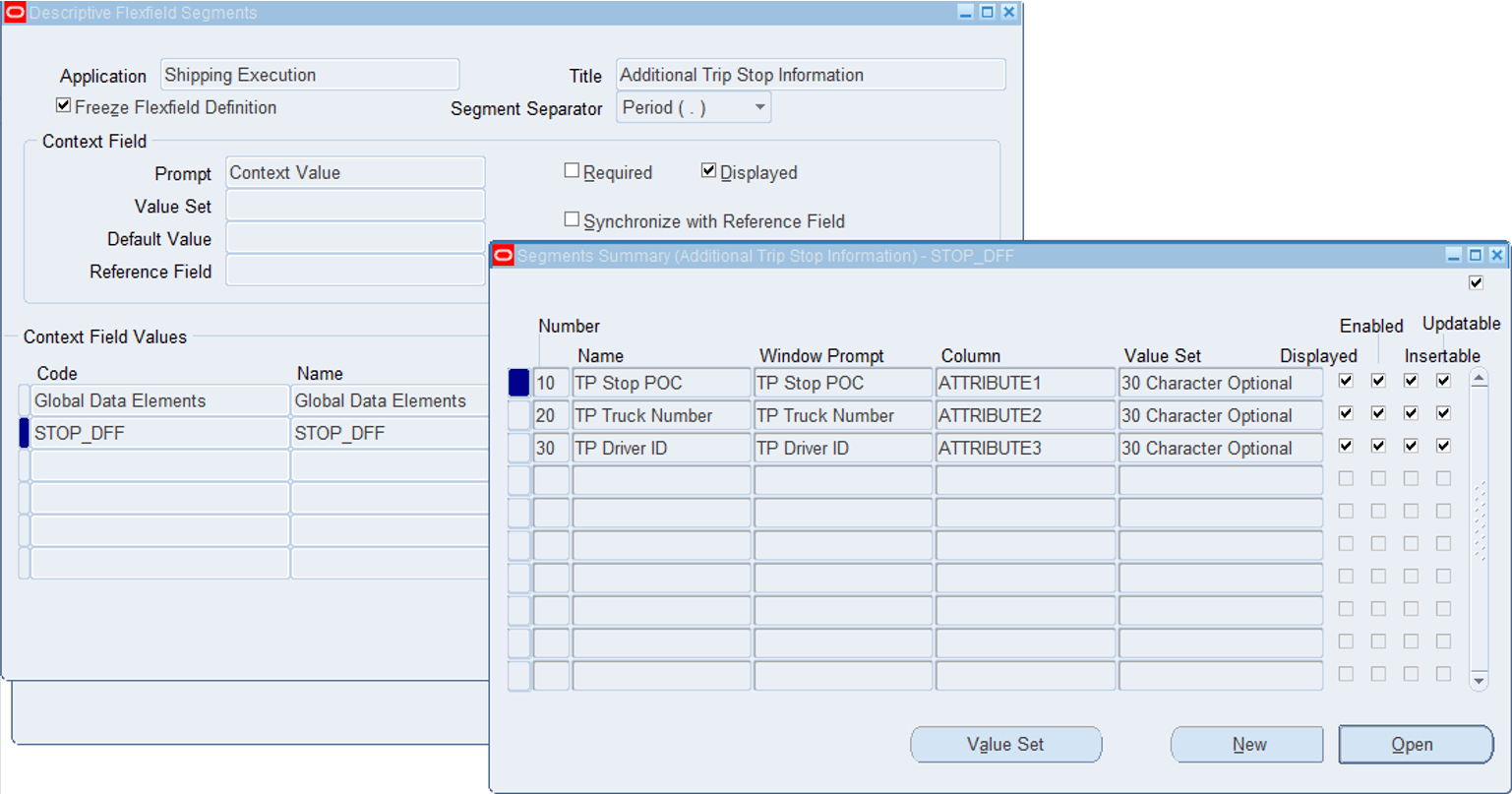 DFF Setup for Additional Trip Stop Information