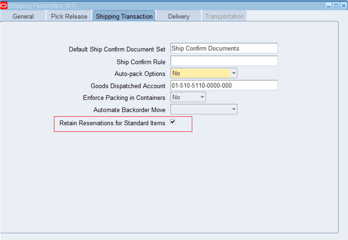 Retain Reservations for Standard Items During Backorder