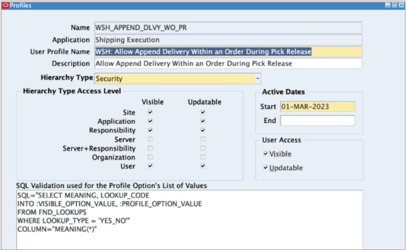 WSH: Allow Append Delivery Within an Order During Pick Release