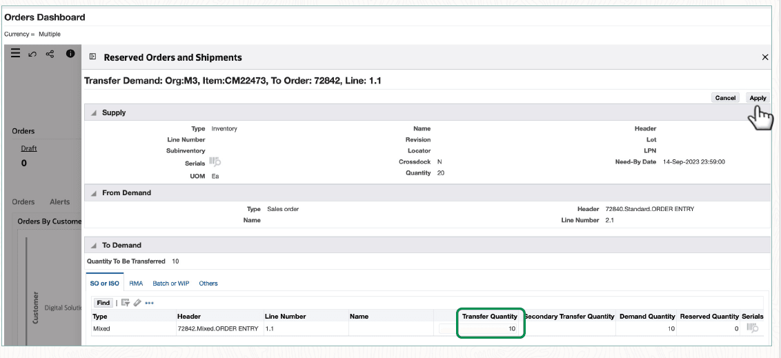 Transfer Quantity