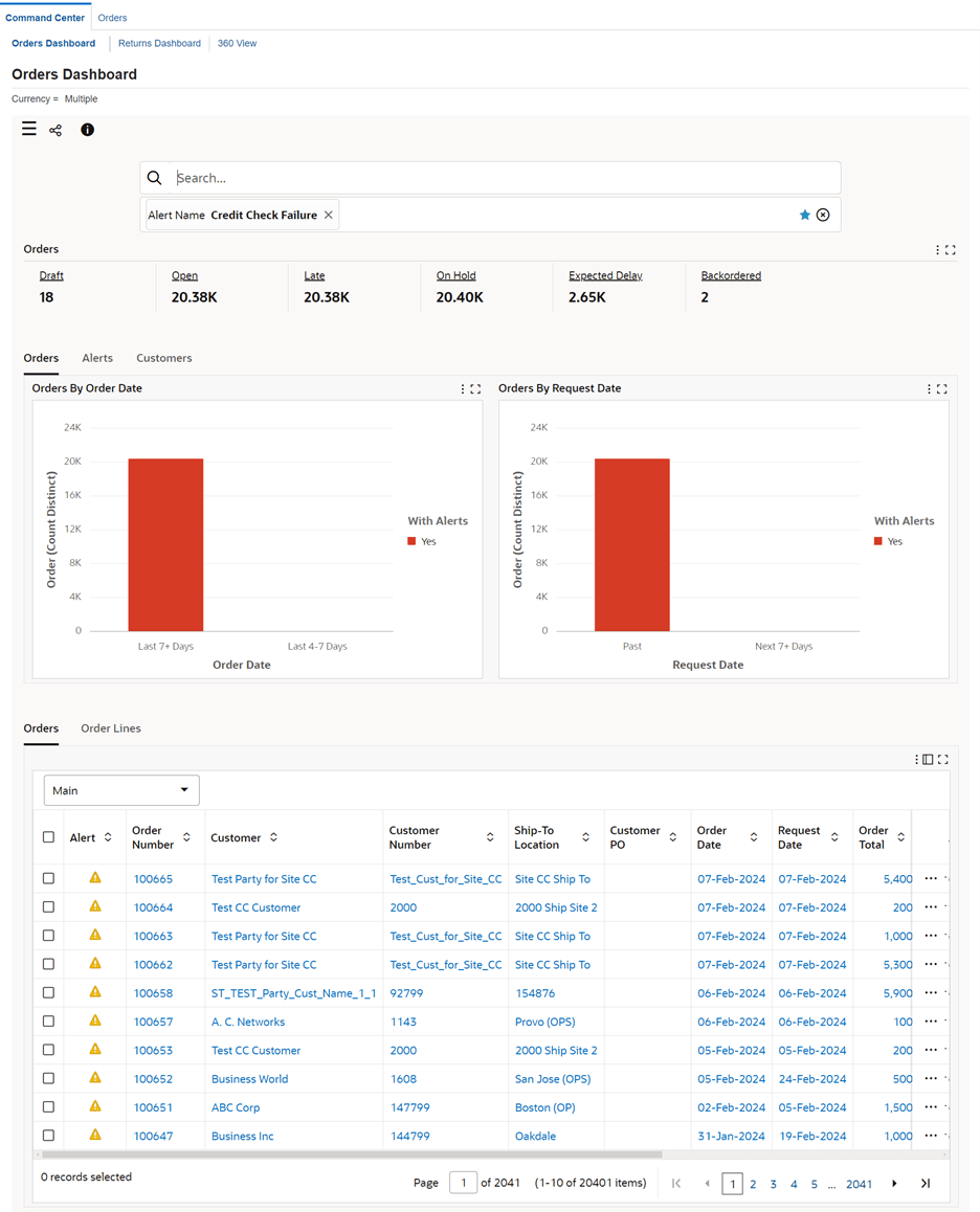 Seeded Search Orders on Credit Check Hold