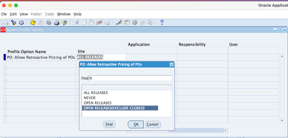 PO : Allow Retroactive Pricing of POs Profile Option