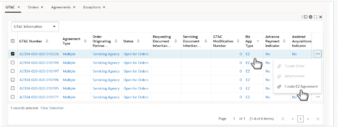 Create EZ Agreement Action