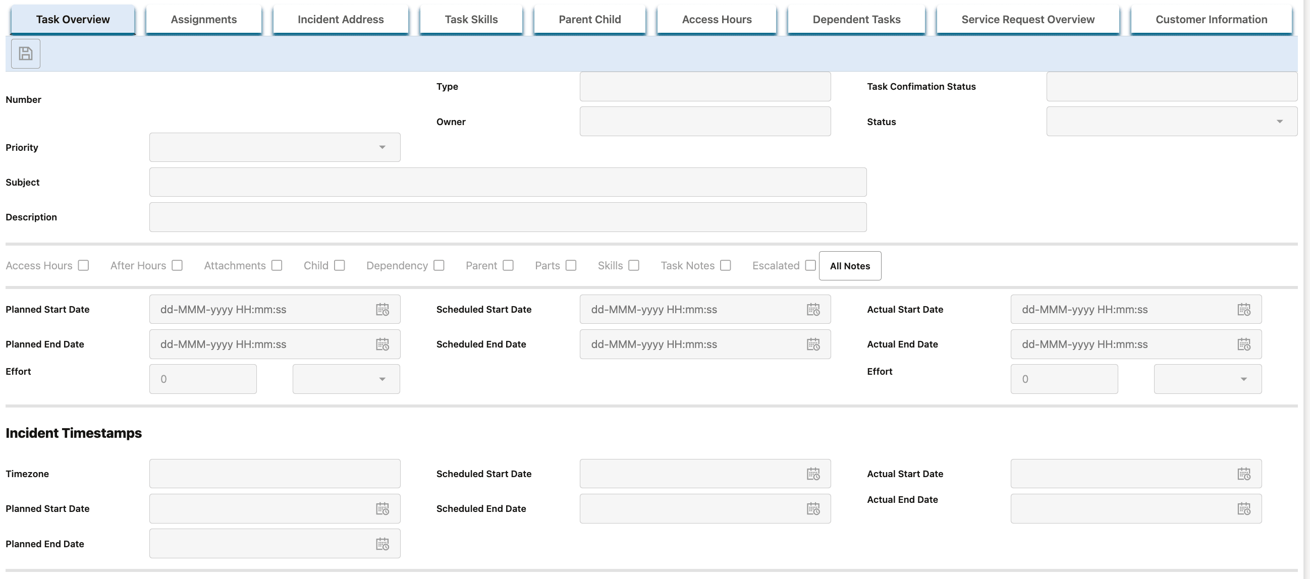Task Details Overview Tab