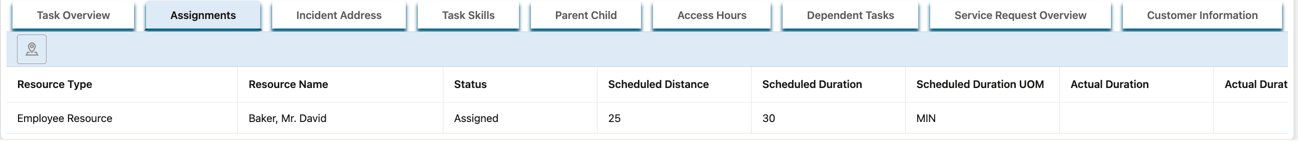 Task Details Assignment Tab