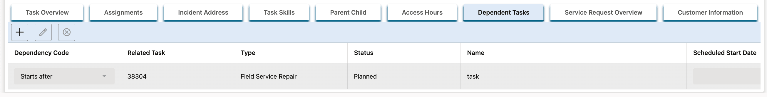 Task Details Dependent Task