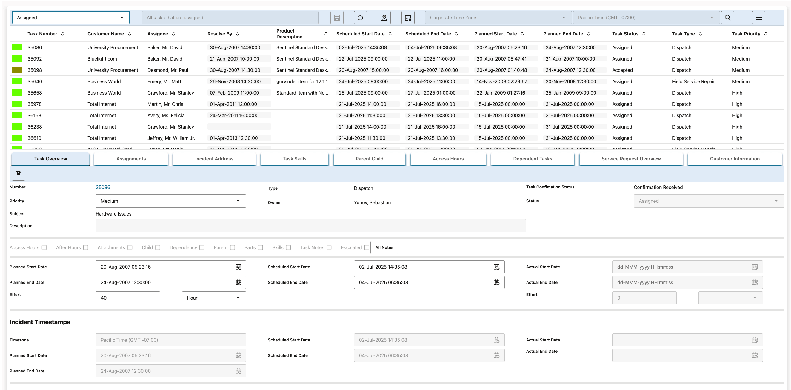 Schedule and Dispatch UI
