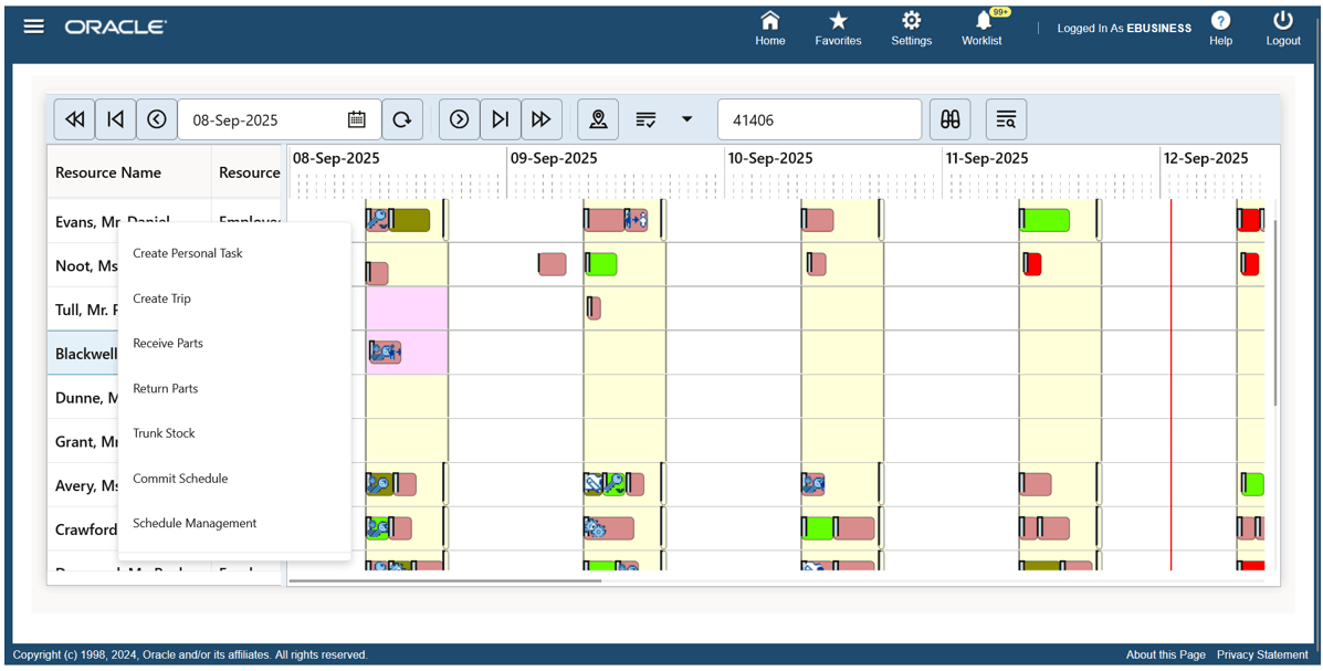 Gantt Resource Right Click Menu