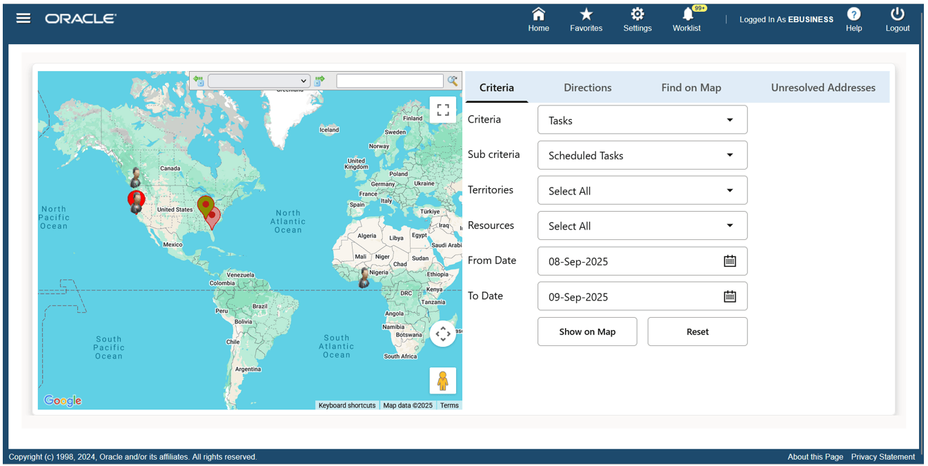 Map Results with criteria 1