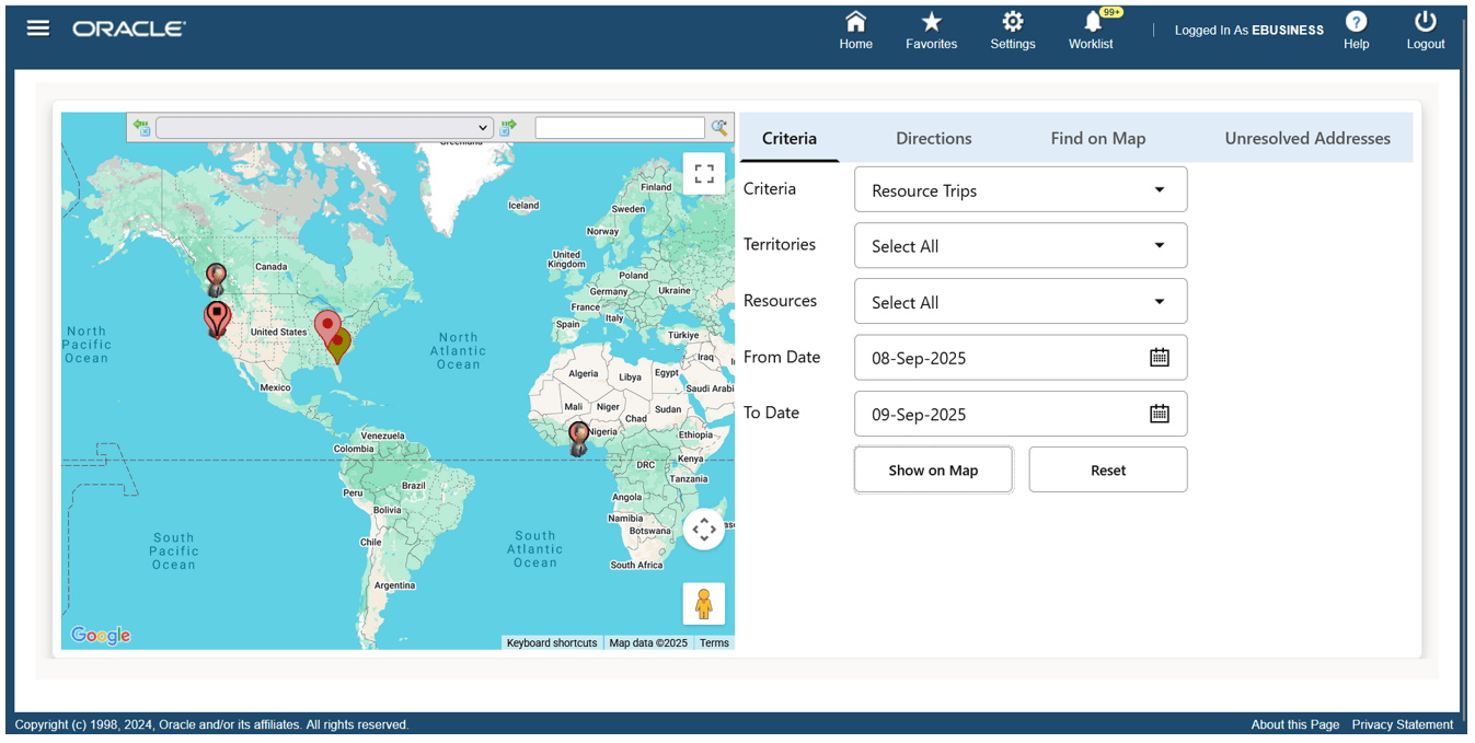 Map Results with criteria 2