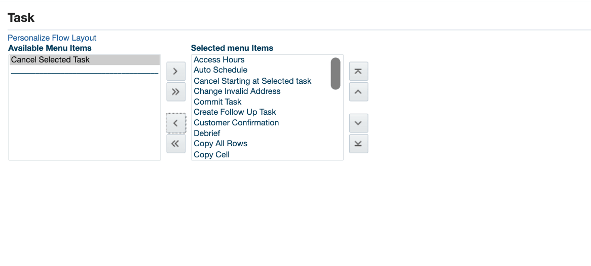 Right Click Setup OA Page