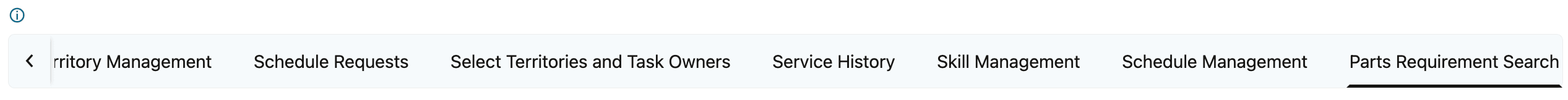 Parts Requirement Search Option