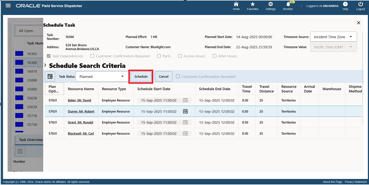 Scheduling of Task with Schedule Button