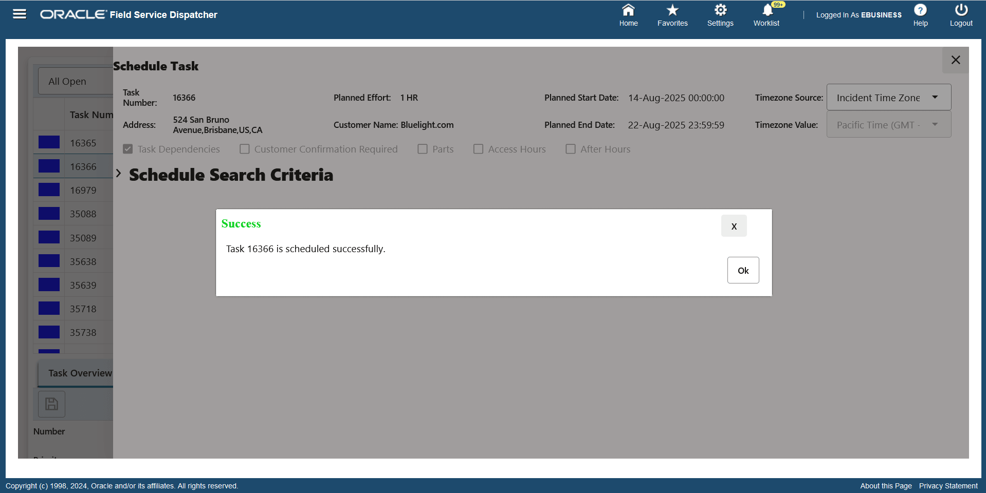 Schedule Message after Scheduling Task