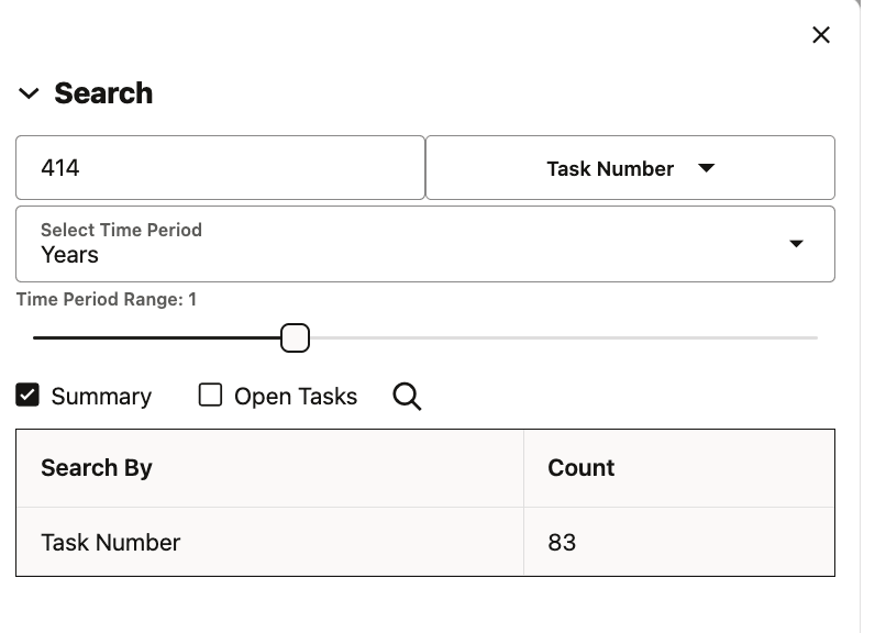 Search Region Summary Option