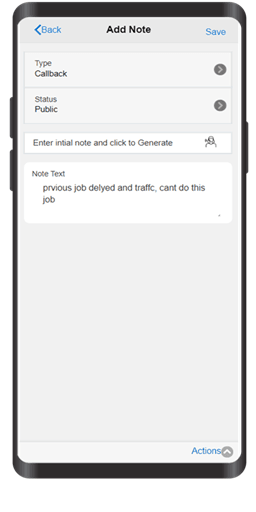 User asks AI for assitance with note entry.