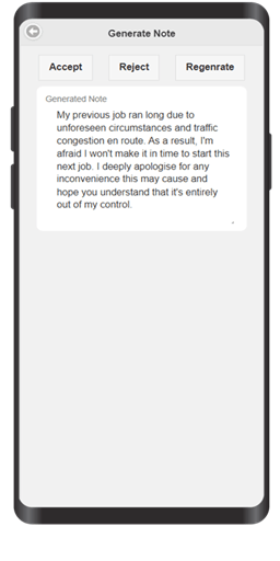 User reviews and approves the note from AI