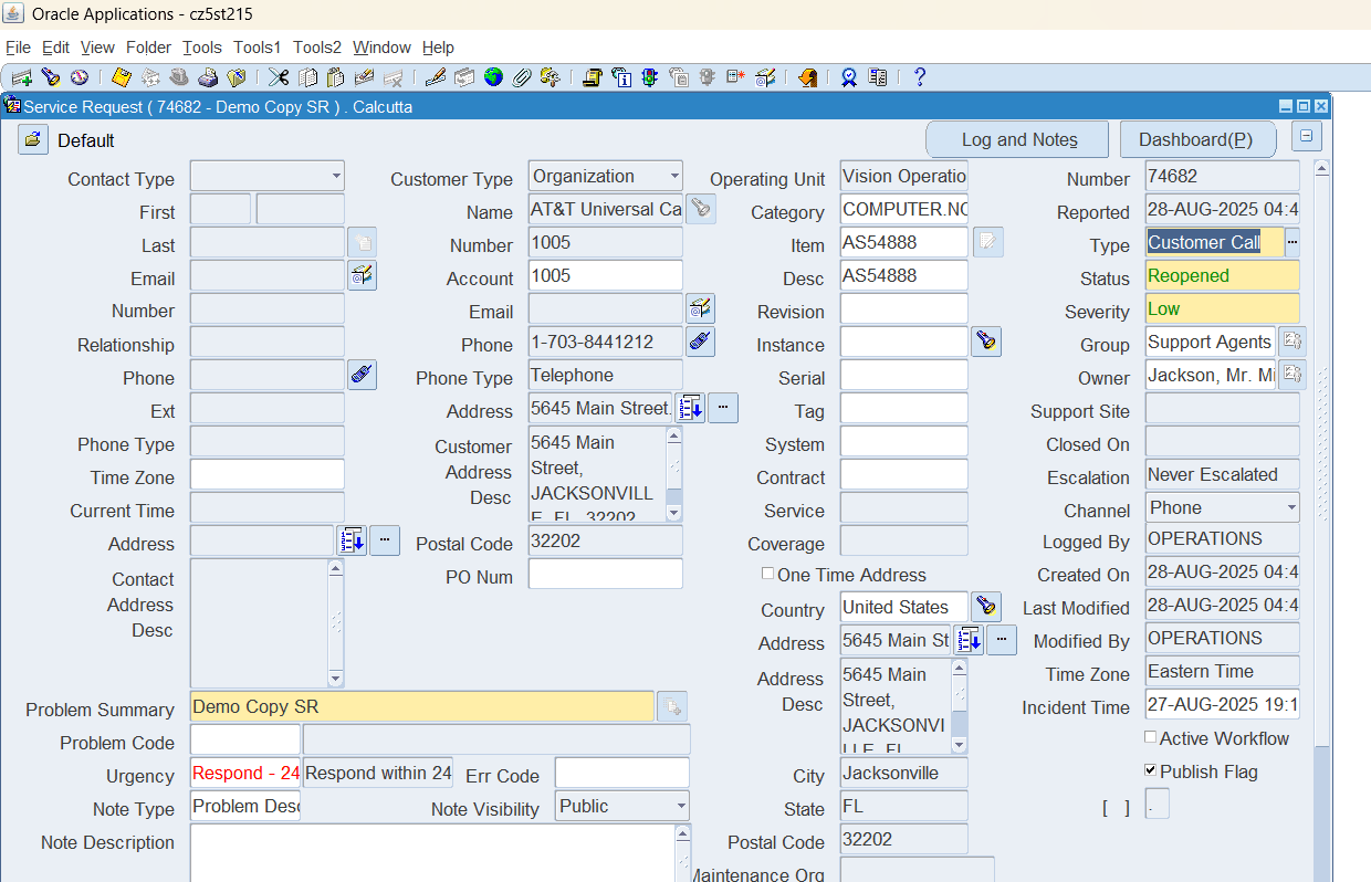 Service Request Details