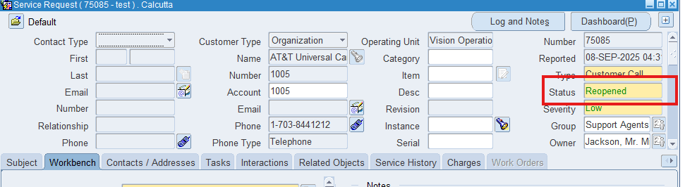 Copied Service Request