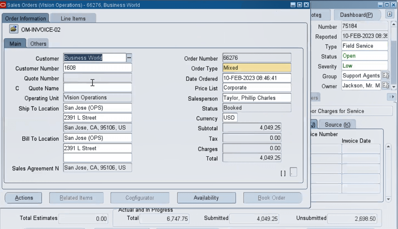 Sales Orders Window Appears Based on the Profile Option Value Set