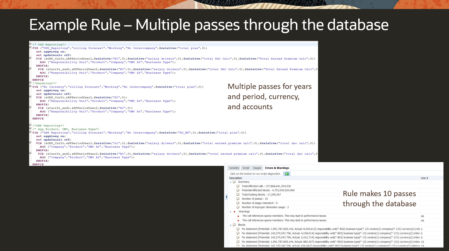 Example Rule – Multiple passes through the database