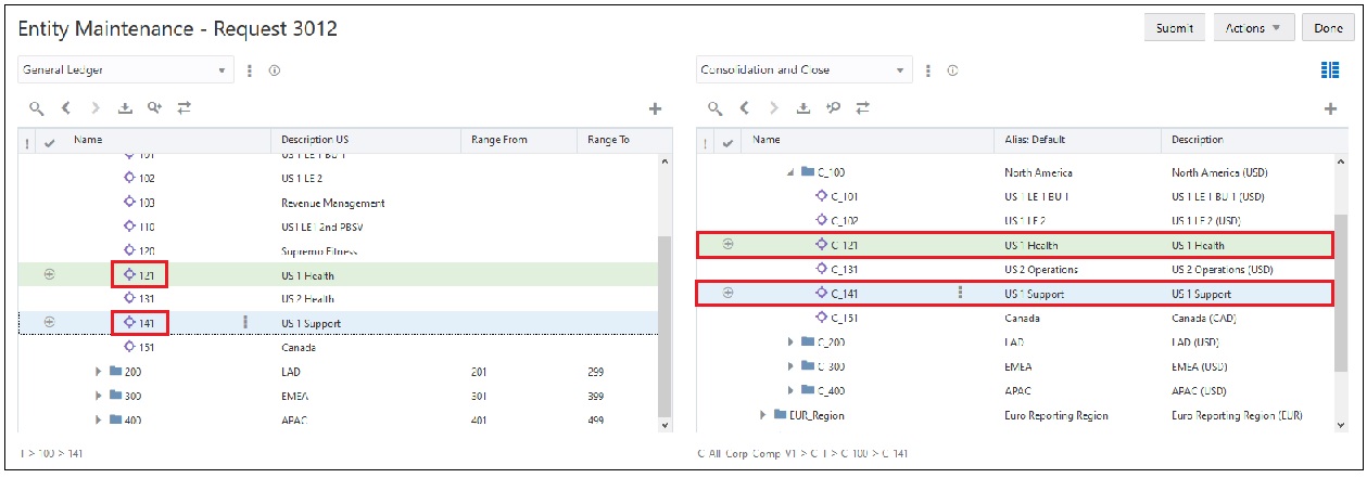 Compare Viewpoints with 121 and 141 displaying in both views