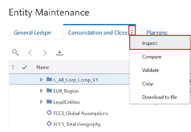 Consolidation and Close Viewpoint with Inspect selected Consolidation and Close Viewpoint with Inspect selected