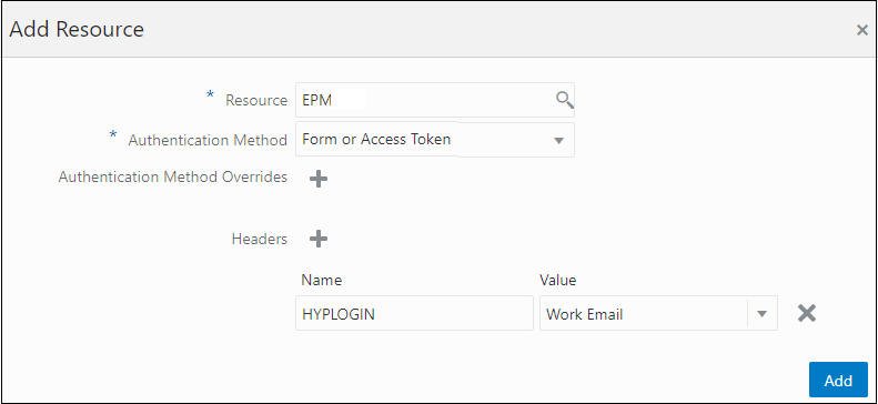 Sample Authentication Policy Resource for EPM System