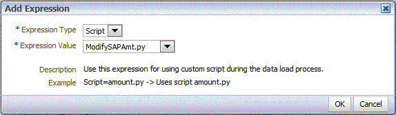 Image shows Add Expression screen.