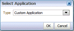 Image shows Select Application screen.
