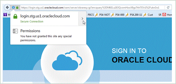 Image shows Sign In To Oracle Cloud screen