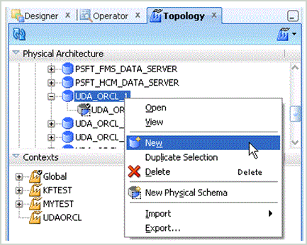 Image shows how to select a new data server