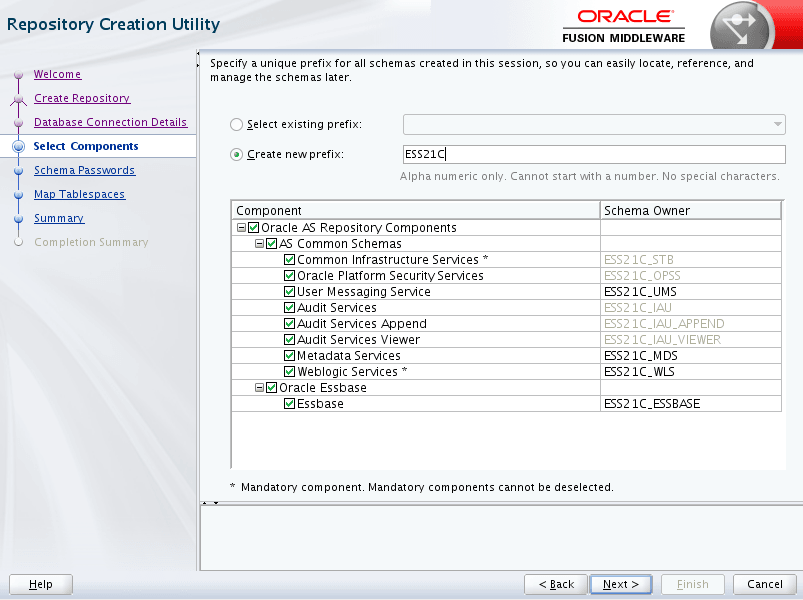 Select Components Page