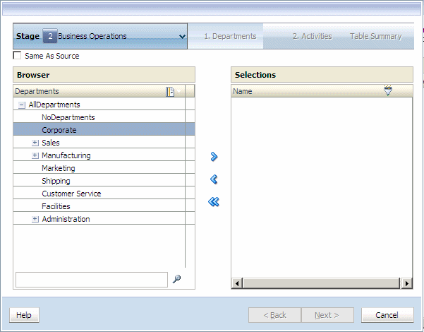 Use the Assignment Rules Definition wizard to select the intersection for the assignment rule.