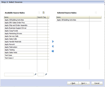 Select the sources to be added for the new drivers.
