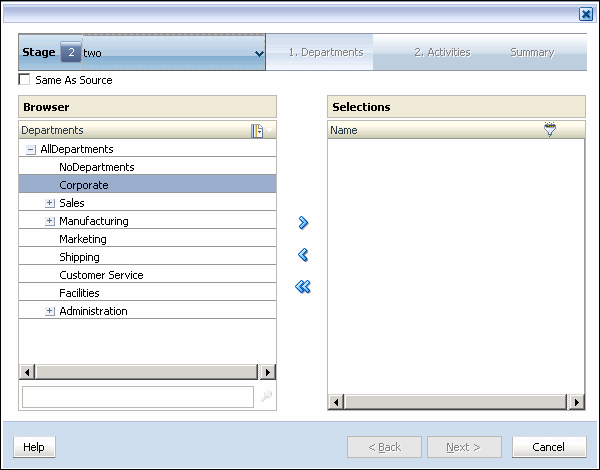 Add Rule dialog box is used to select the intersections to which the rule applies.