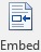 embed button in the Performance Reporting ribbon