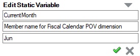 The editable fields, Name, Description, and Value, of a variable