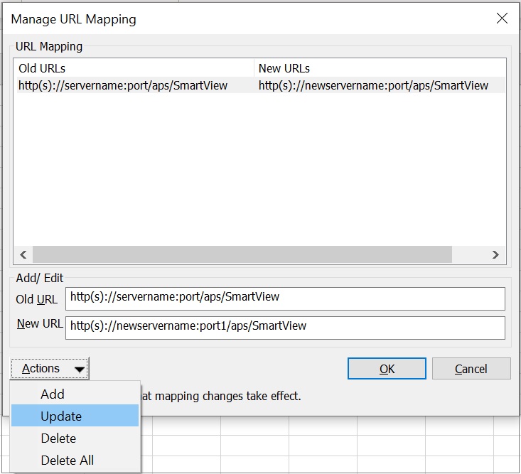 Click Update to update the URL mapping.