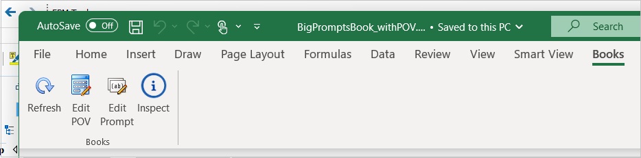 Books Ribbon in Smart View