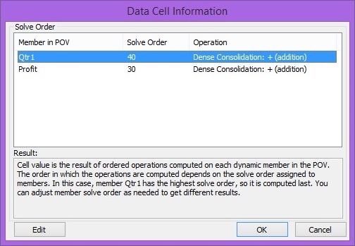 Data Cell Information dialog box Data Cell Information dialog box