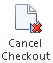 The Cancel Checkout button from the Performance Reporting ribbon The Cancel Checkout button from the Performance Reporting ribbon