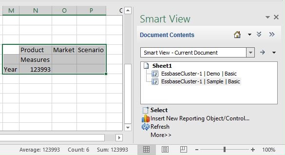 Shows the Document Contents pane on the right, with Sample Basic highlighted, and the Sample Basic grid highlighted in the worksheet at the left. Shows the Document Contents pane on the right, with Sample Basic highlighted, and the Sample Basic grid highlighted in the worksheet at the left.