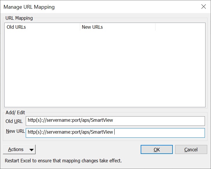 Old and new URL field entered Old and new URL field entered