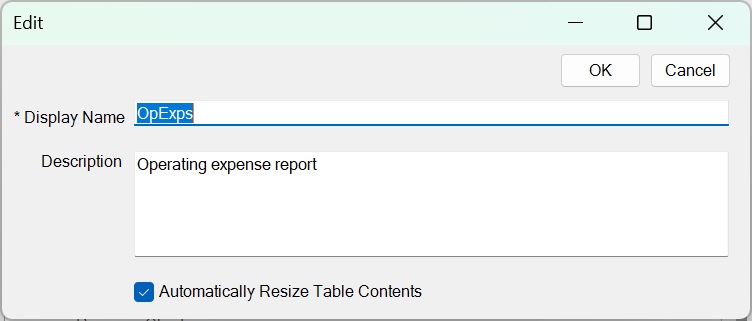 Edit dialog with description added.