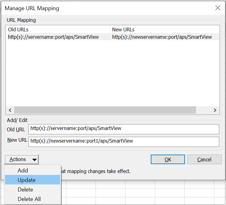 Click Update to update the URL mapping.