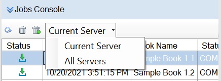 Current Server/All Servers toggle button Current Server/All Servers toggle button