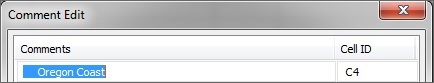 The Oregon Coast row is highlighted. Clicking in the row automatically highlights the row meaning it is ready to be edited. The Oregon Coast row is highlighted. Clicking in the row automatically highlights the row meaning it is ready to be edited.