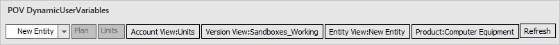 Example of dynamic user variables in the POV toolbar in a form