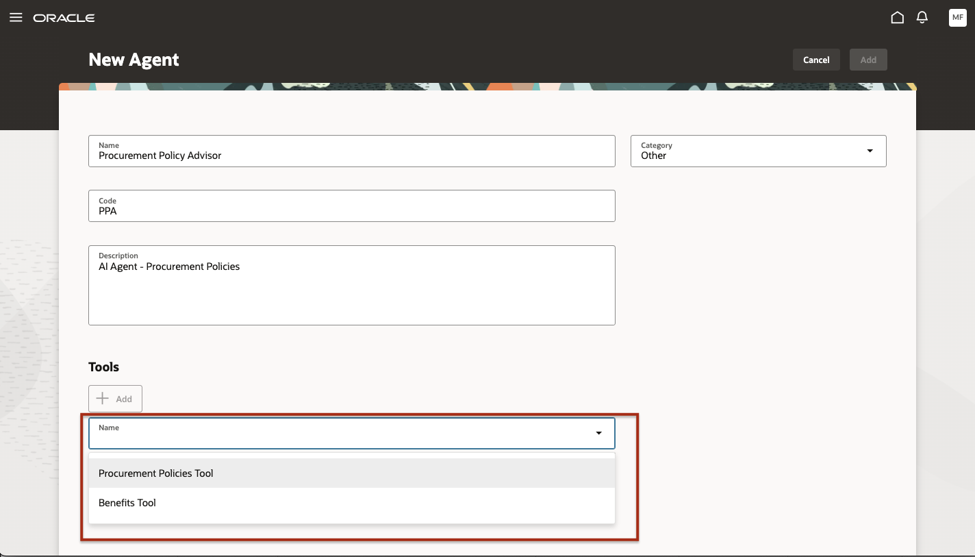 Add the Procurement Policies Tool to the agent